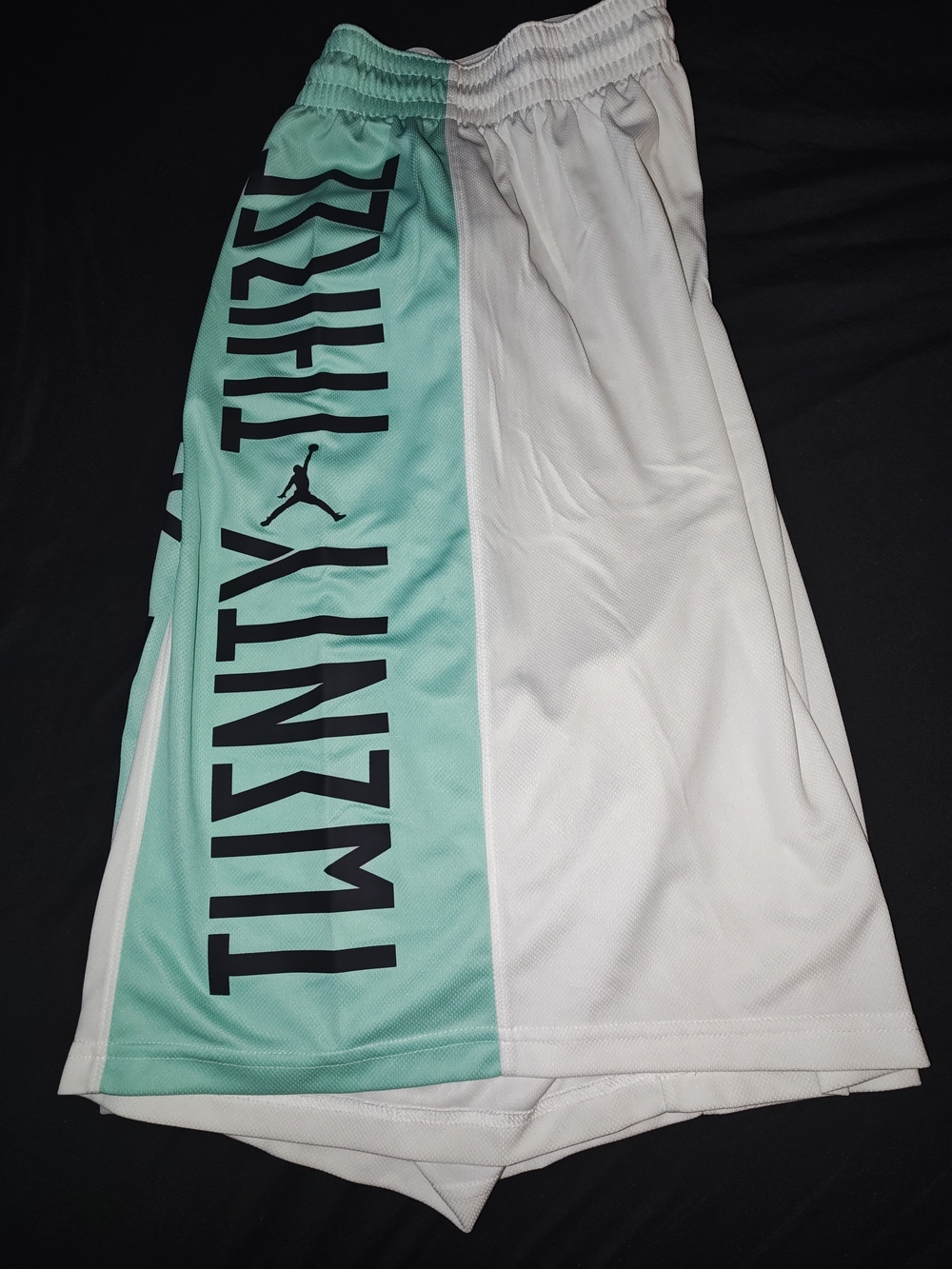 Jordan Kids' White and Mint Athletic Shorts